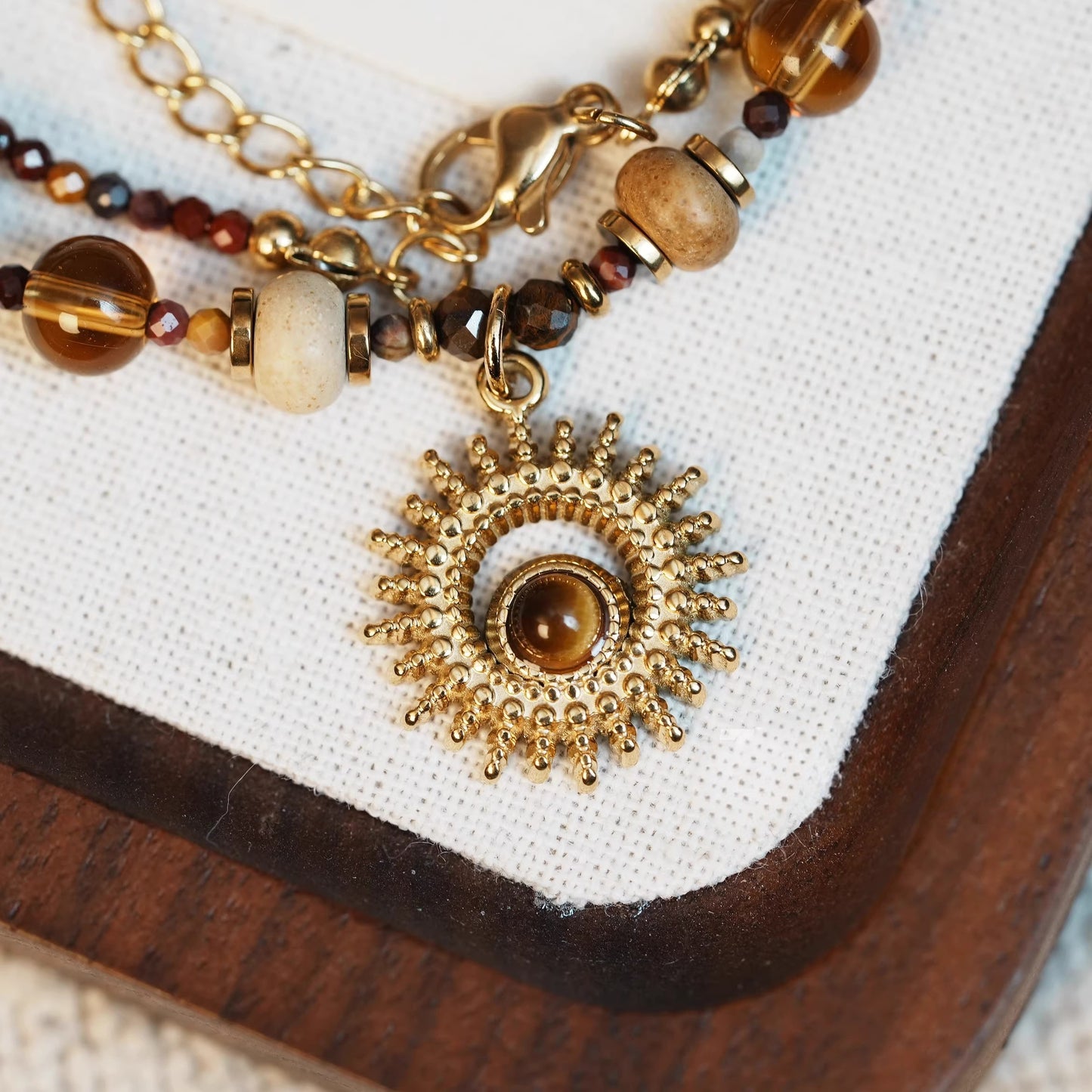 Tibetan Handmade Beaded Necklace – Vintage Design with Sun Pendant