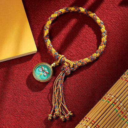 Braids of the Sacred® Tibetan Dragon Scale Knot Five Deity Eye Bracelet