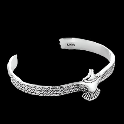 Tibetan Eagle Wing Bracelet – Sterling Silver with Soaring Eagle Motif
