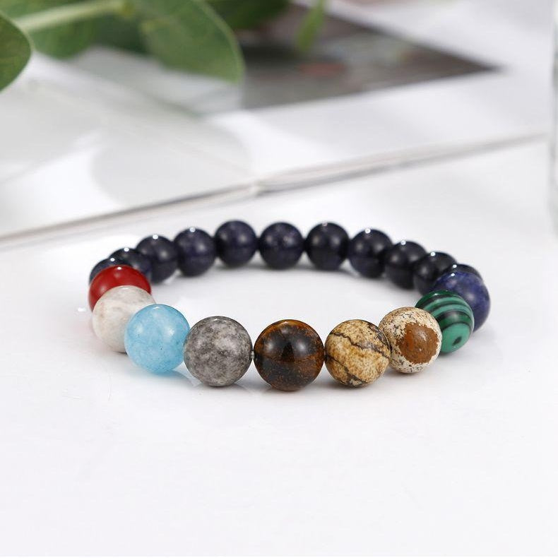Cosmic Planetary Mala Bracelet – Natural Stones for Spiritual Growth