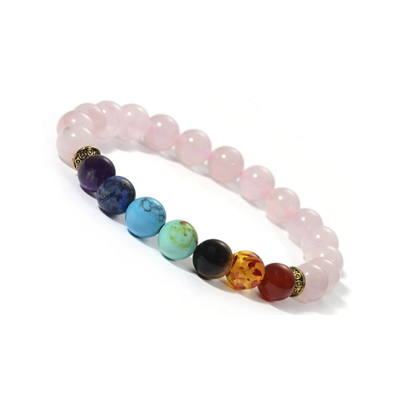 Tibetan Mala Bracelet with 7 Chakra Stones – Amethyst & More