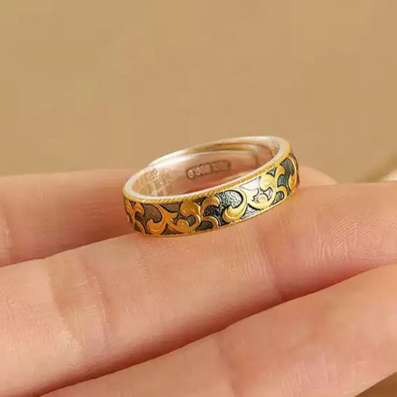 Garden of Empresses® 999 Silver Ring with Cloud Pattern