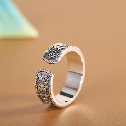 Tibetan Vajra Ring in Sterling Silver with Turquoise Inlay