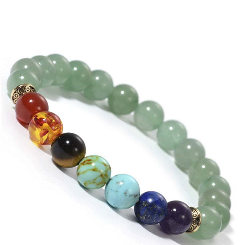 Tibetan Mala Bracelet with 7 Chakra Stones – Amethyst & More