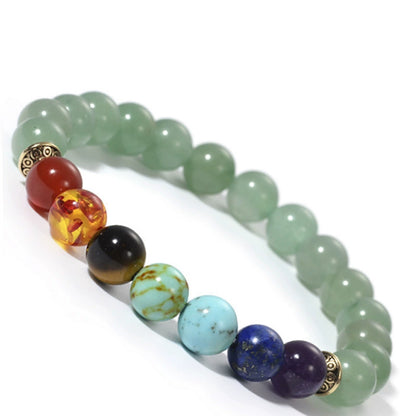 Tibetan Mala Bracelet with 7 Chakra Stones – Amethyst & More