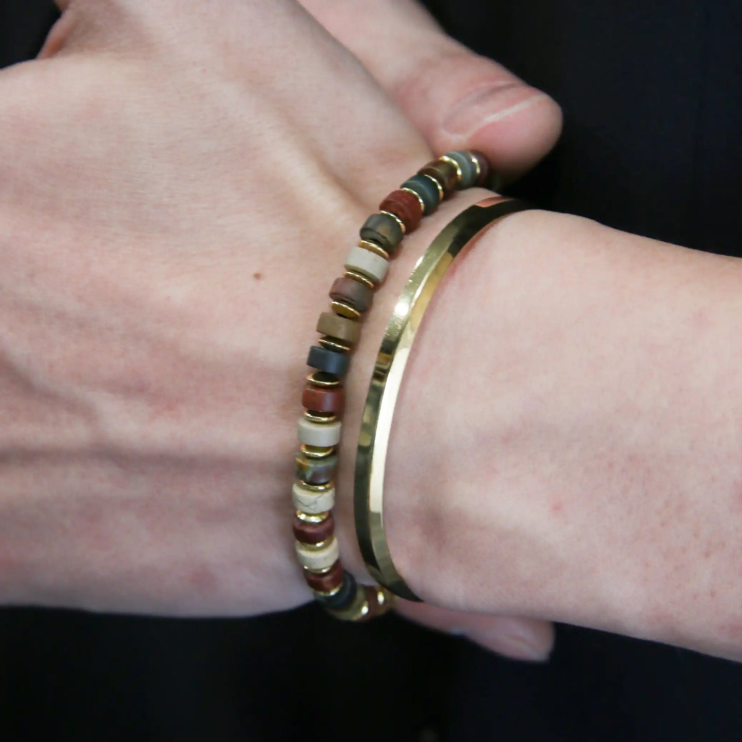 Temple Drill® Picasso Jasper Bead Bracelet