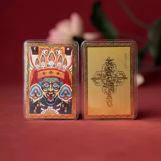 Zachilhamo Gold Foil Amulet Card – Tibetan Wealth Protection Talisman