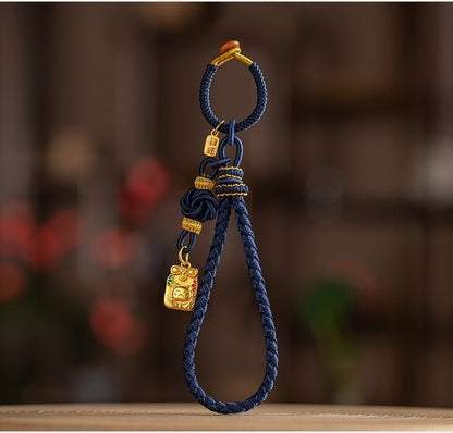 Chinese Dragon Scale Keychain - Handcrafted Nylon Cord with Auspicious Charm