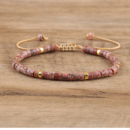 Braided Tibetan-Inspired Narrow Cuff Bracelet in Silver and Gold
