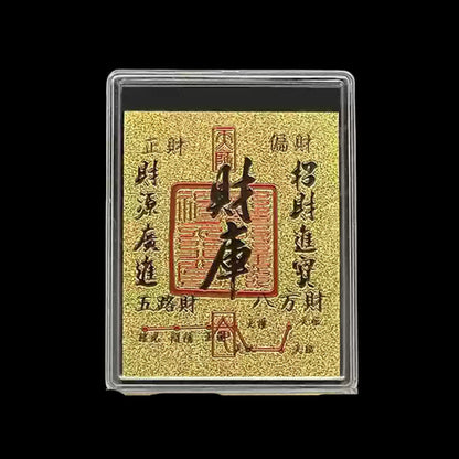 Zachilhamo Gold Foil Amulet Card – Tibetan Wealth Protection Talisman