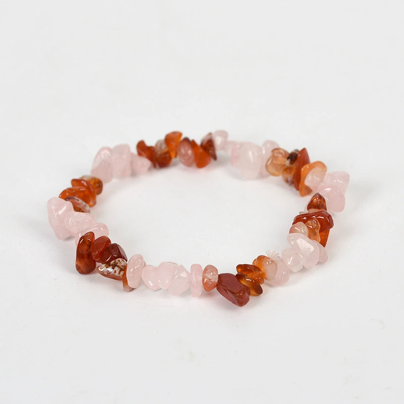 Rose Quartz & Carnelian Chakra Crystal Bracelet for Healing