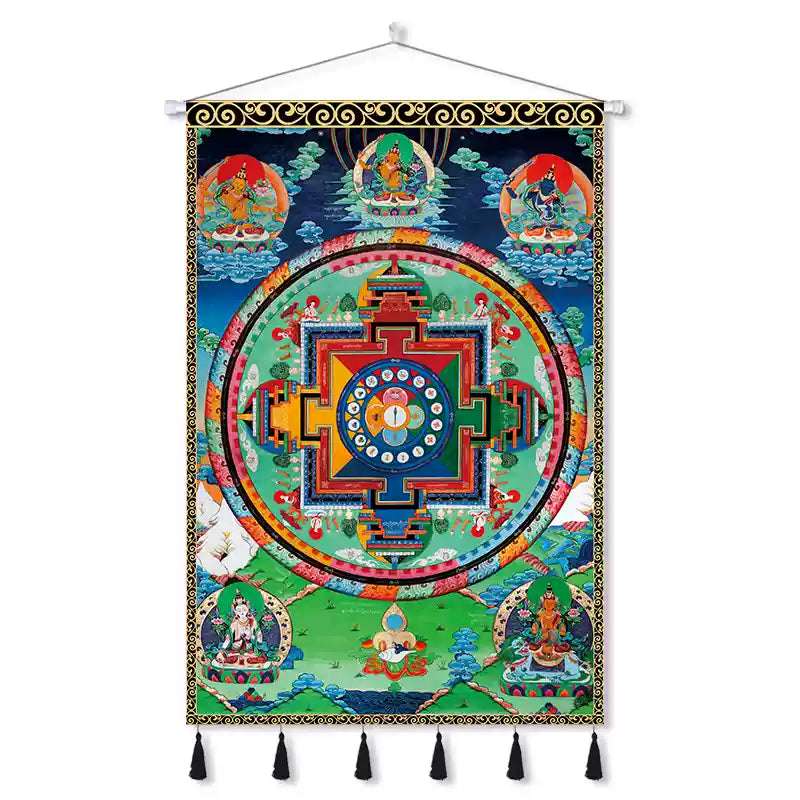 Tibetan Thangka Wall Hangings – Sacred Mandala Tapestries for Spiritual Growth and Blessings