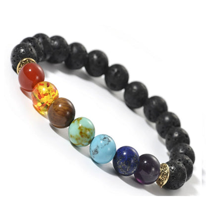 Tibetan Mala Bracelet with 7 Chakra Stones – Amethyst & More