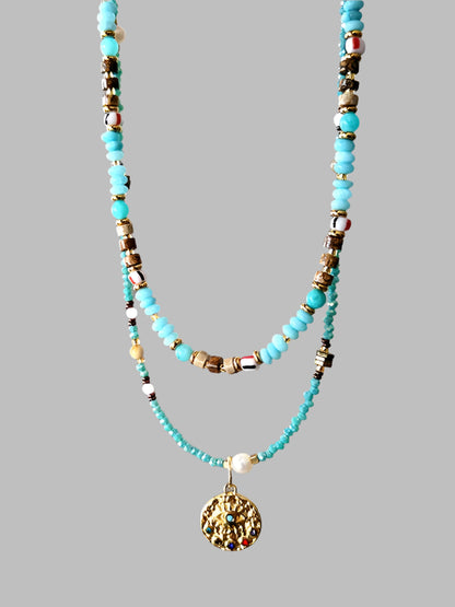 Pastel Reverie® Amazonite Beaded Necklace with Charm