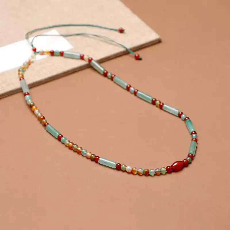 Pastel Reverie® Aventurine & Agate Choker Necklace