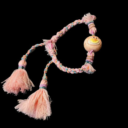 Funky Punky® Handwoven Strawberry Bear Bracelet with Antler Root Bead