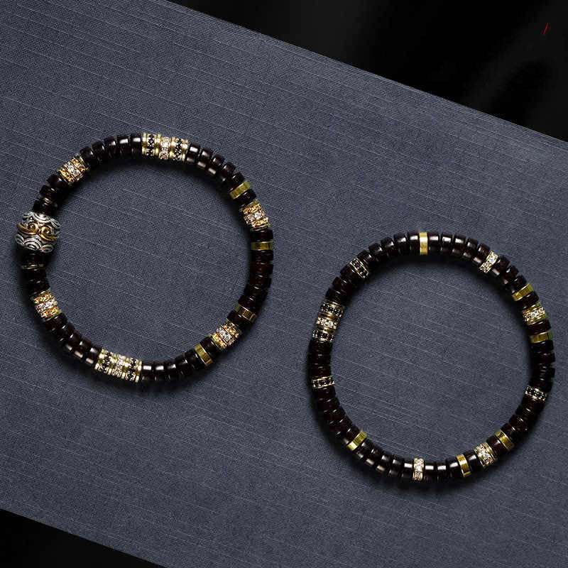 Tibetan Black Coconut Wood Buddhist Bracelet