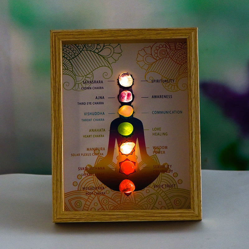 Chakra Crystal Light Frame – Energy Balancing Spiritual Decor