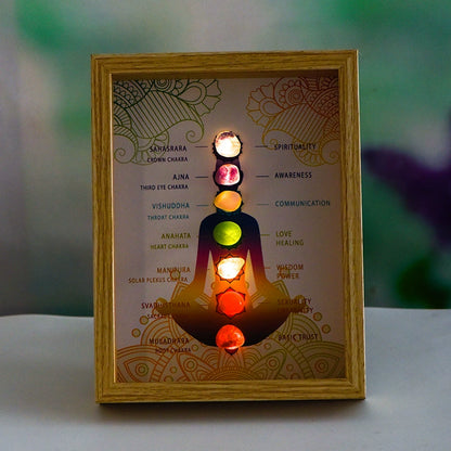 Chakra Crystal Light Frame – Energy Balancing Spiritual Decor