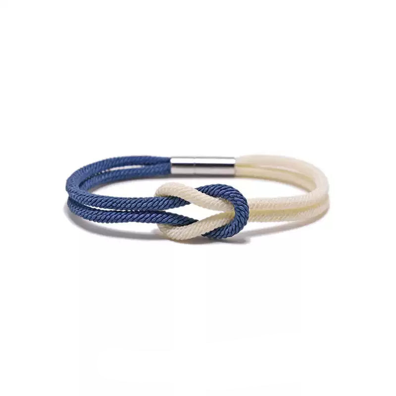 Tibetan Knot Cord Bracelet with Titanium Steel Magnetic Clasp