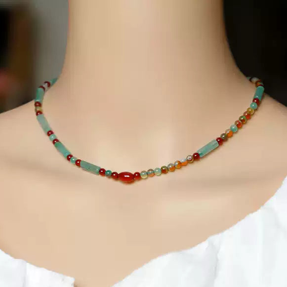 Pastel Reverie® Aventurine & Agate Choker Necklace