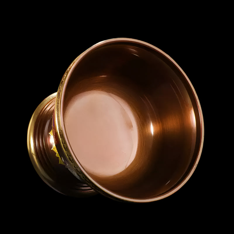 Brass Offering Water Bowl – Tibetan Buddhist Ritual Water Cup with Eight Auspicious Symbols Product Overview
