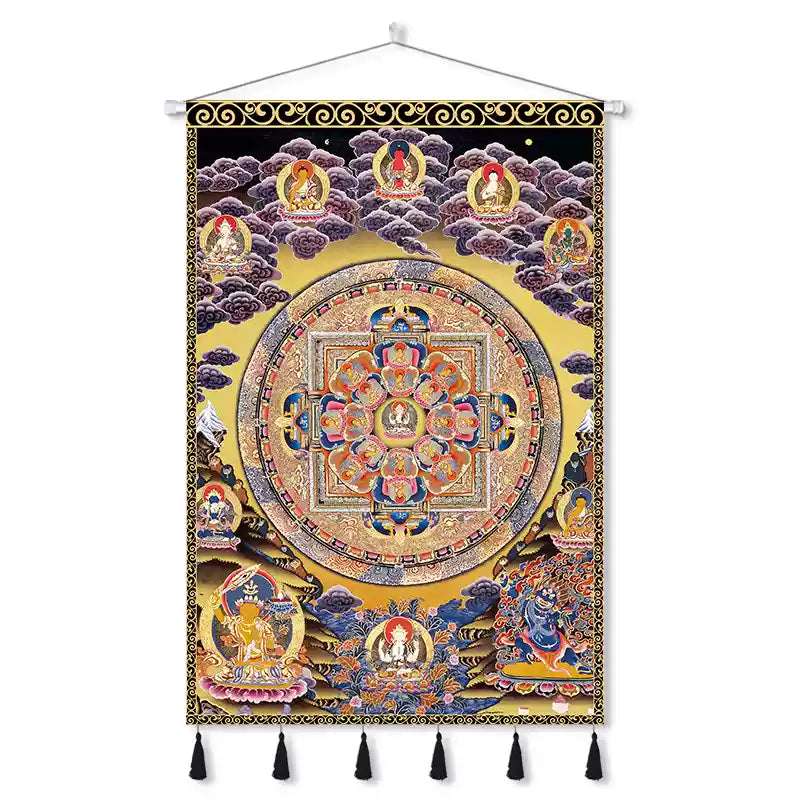 Tibetan Thangka Wall Hangings – Sacred Mandala Tapestries for Spiritual Growth and Blessings