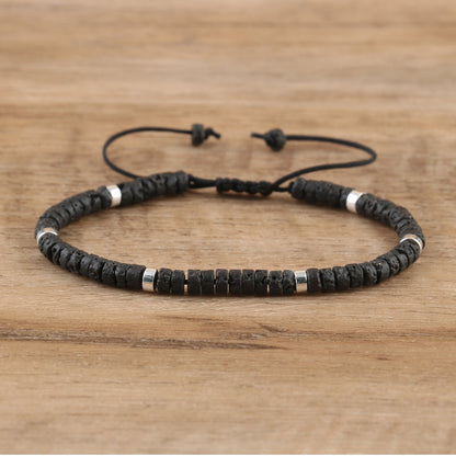 Braided Tibetan-Inspired Narrow Cuff Bracelet in Silver and Gold