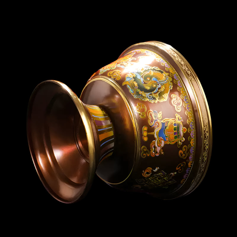Brass Offering Water Bowl – Tibetan Buddhist Ritual Water Cup with Eight Auspicious Symbols Product Overview