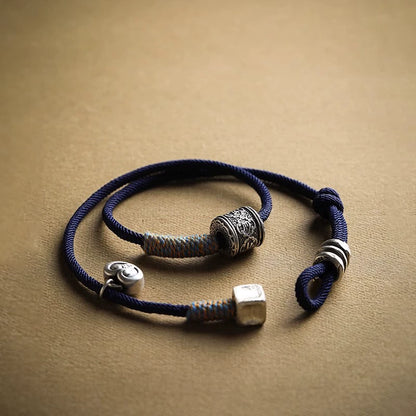 Handwoven Tibetan Bracelet with Six-Word Mantra – A Symbol of Peace and Blessings