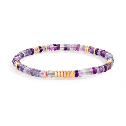 Tibetan Crystal Bracelet – Aventurine, Amethyst, Fluorite, Jade & Gold