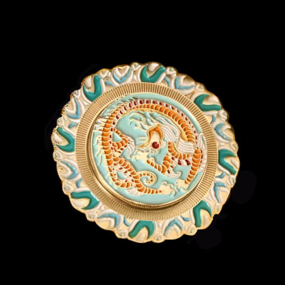 Tibetan Prayer Wheel Fridge Magnet - Rotating Zinc Alloy with Enamel Detail