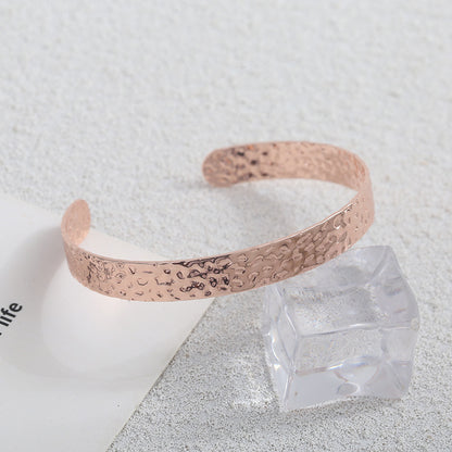 Vintage Red Copper Magnetic Open Cuff Bracelet