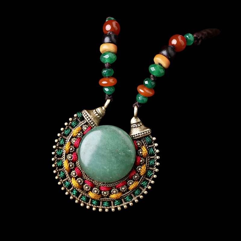 Eastern Jade Tibetan Handmade Woven Necklace