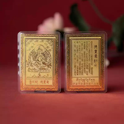Zachilhamo Gold Foil Amulet Card – Tibetan Wealth Protection Talisman